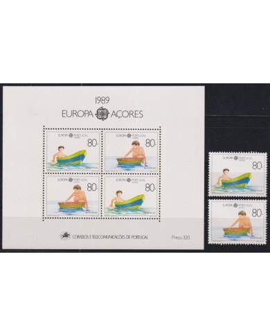 F-EX50506 AZORES PORTUGAL 1989 EUROPA MNH BOAT SHIP BARCOS.