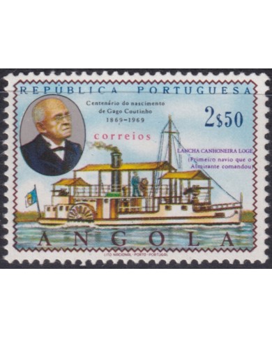 F-EX50904 ANGOLA 1969 MNH GAGO COUTINHO CENTENARY SHIP BARCOS.