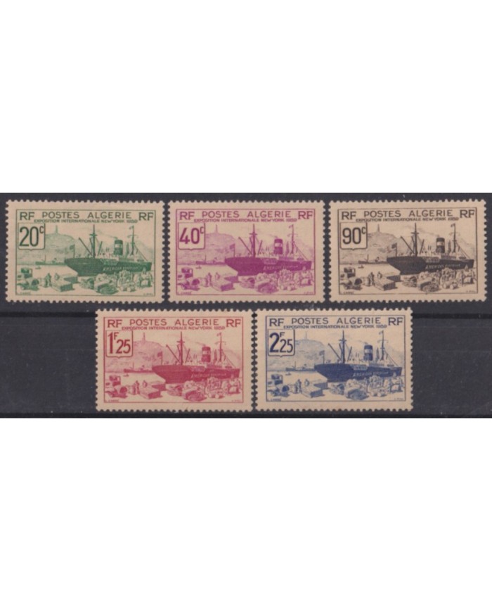 F-EX52689 ALGERIE ALGERIA 1939 MLH NEW YORK WORLD EXPO SHIP BARCOS.
