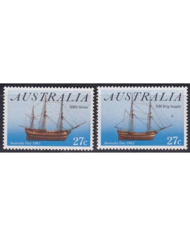 F-EX50902 AUSTRALIA 1983 MNH HISTORIC SAILING SHIP BARCOS.