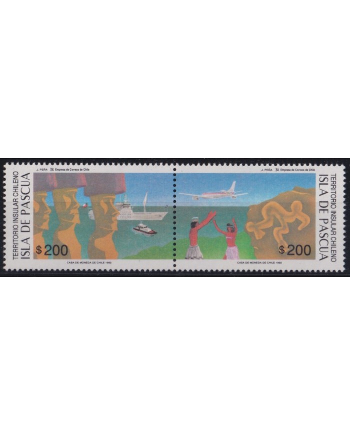 F-EX53451 CHILE 1992 MNH PASCUA TOURISM SHIP BARCOS.