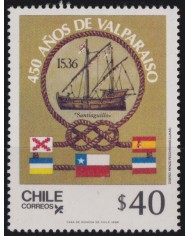 F-EX53439 CHILE 1986 MNH 450 ANNIV OF VALPARAISO CITY SHIP BARCOS.