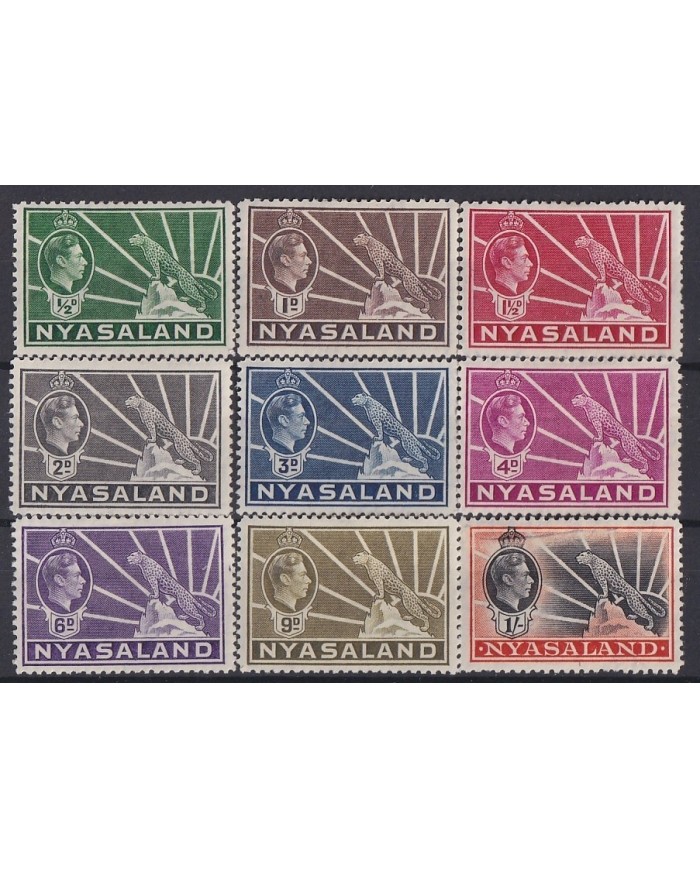 F-EX18291 NYASALAND MH 1934-35 Set to 1/- Sg 114-122.