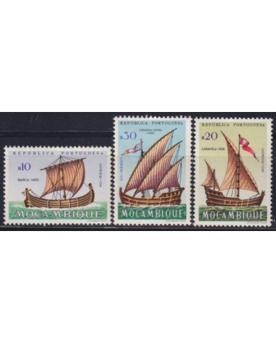 F-EX53523 MOZAMBIQUE 1963 MNH EVOLUTION OF SAILING BOAT SHIP BARCOS.