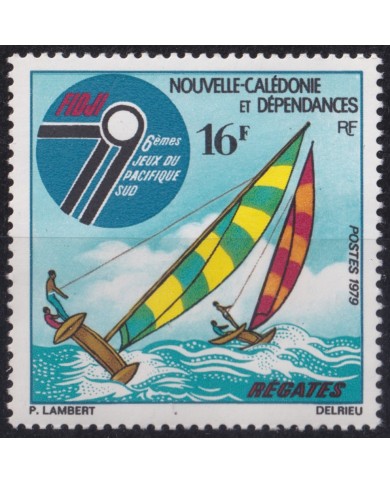 F-EX52927 NEW CALEDONIE 1979 MNH 6th GAMES SOUTH PACIFIC SAILING BOAT SHIP BARCOS.