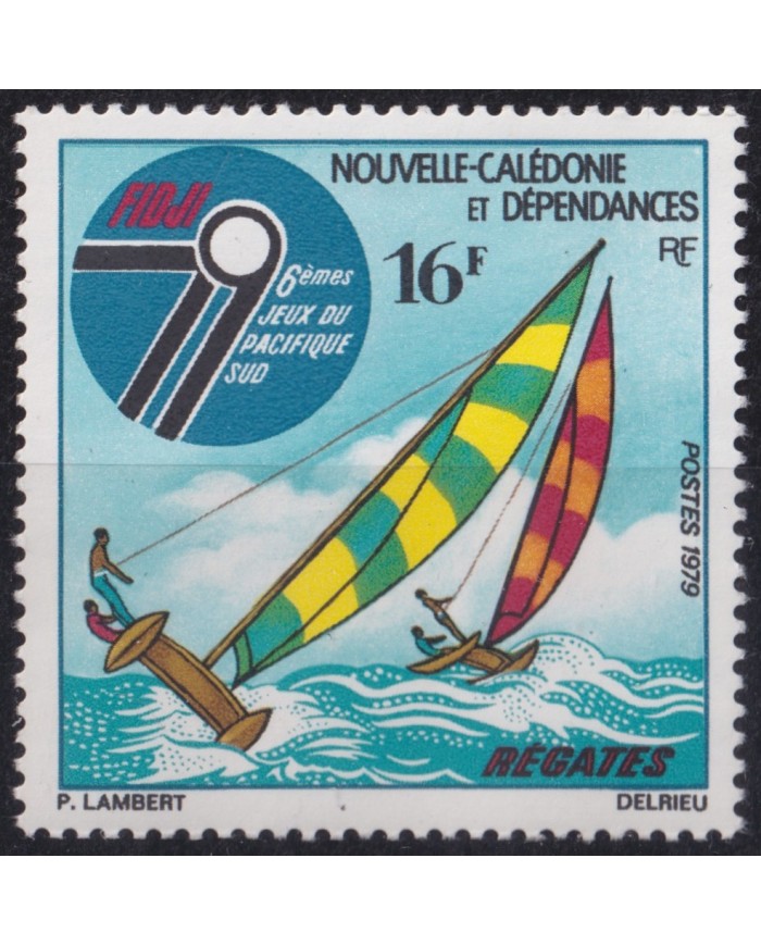 F-EX52927 NEW CALEDONIE 1979 MNH 6th GAMES SOUTH PACIFIC SAILING BOAT SHIP BARCOS.