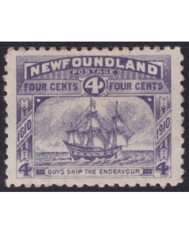 F-EX53656 NEWFOUNDLAND 1910 4c NO GUM ENDEABOUR SHIP BOAT BARCOS.
