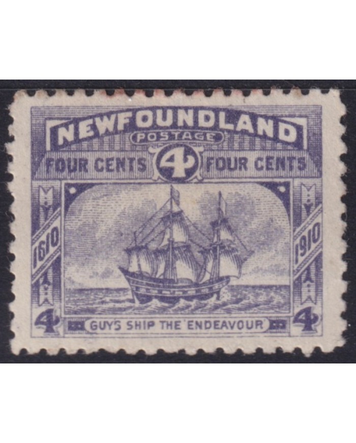 F-EX53656 NEWFOUNDLAND 1910 4c NO GUM ENDEABOUR SHIP BOAT BARCOS.