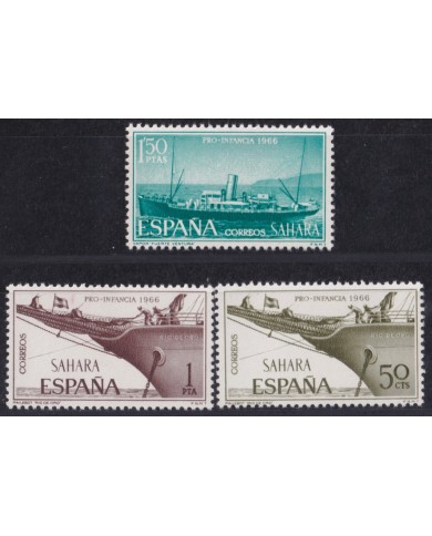 F-EX52931 SAHARA 1966 MNH PRO- CHILDREN BOAT SHIP BARCOS.
