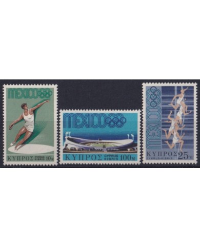 F-EX52891 CYPRUS 1968 MNH OLYMPIC GAMES ATHLETISM.