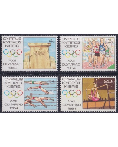 F-EX52893 CYPRUS 1984 MNH OLYMPIC GAMES ATHLETISM SWIMMING.