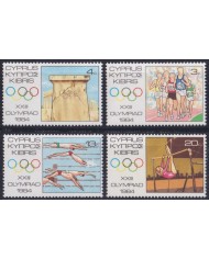 F-EX52893 CYPRUS 1984 MNH OLYMPIC GAMES ATHLETISM SWIMMING.