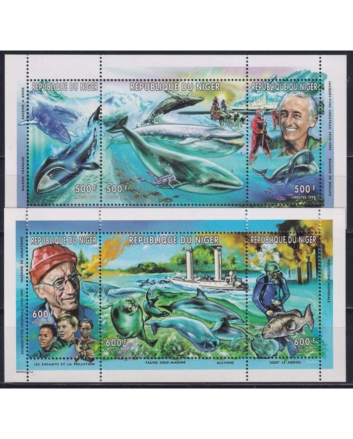 F-EX18295 NIGER MNH 2001 JACQUES YVEST COSTEAU FISH SUBMARINE LIFE.