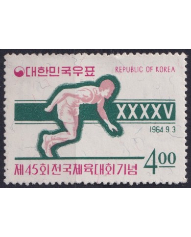 F-EX52888 KOREA 1964 MNH OLYMPIC NATIONAL GAMES ATHLETISM.