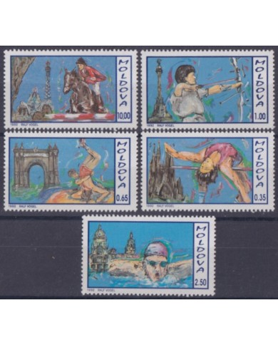F-EX53470 MOLDOVA MOLDAVIA 1992 MNH OLYMPIC GAMES BARCELONA ATHLETISM EQUESTRIAN.