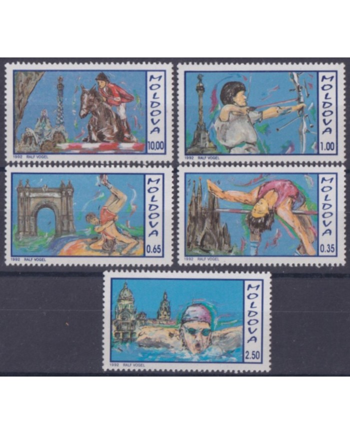 F-EX53470 MOLDOVA MOLDAVIA 1992 MNH OLYMPIC GAMES BARCELONA ATHLETISM EQUESTRIAN.