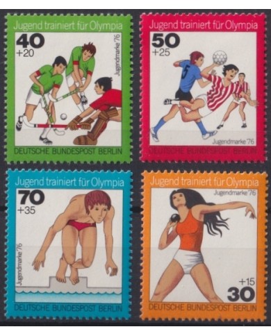 F-EX50825 GERMANY 1976 MNH YOUTH GAMES VOLLEYBALL BASKETBALL GYMNASTICS.
