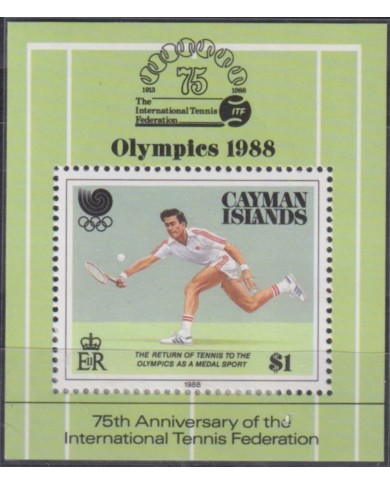 F-EX52032 CAYMAN IS MNH 1988 75th ANNIV TENNIS FEDERATION.
