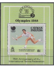 F-EX52032 CAYMAN IS MNH 1988 75th ANNIV TENNIS FEDERATION.