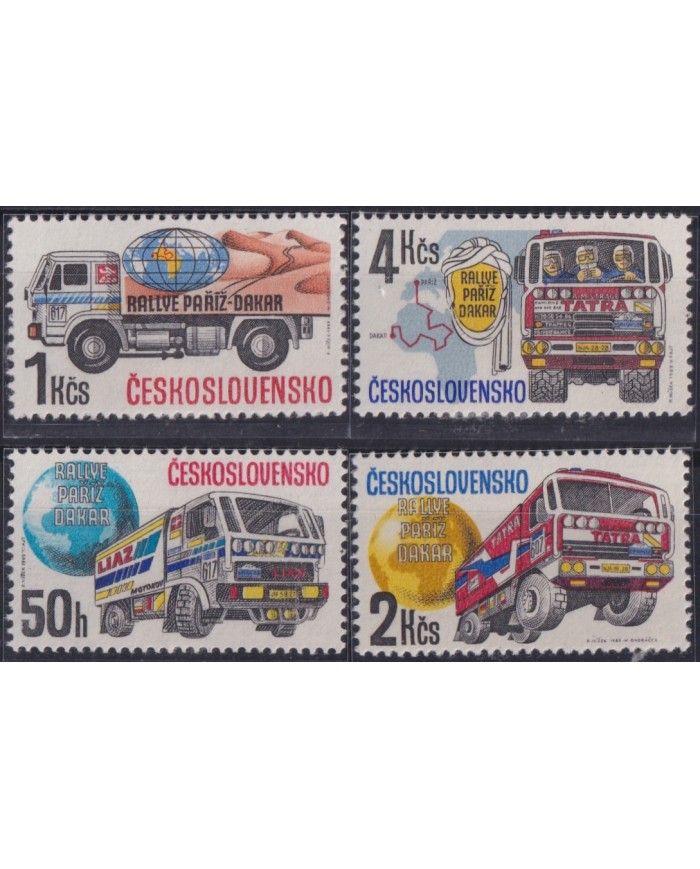F-EX52172 CZECHOSLOVAKIA MNH 1989 PARIS DAKAR RALLY RACE.