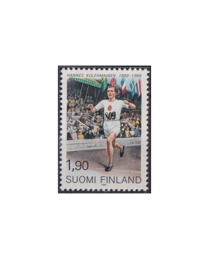 F-EX52165 FINLAND SUOMI 1989 MNH ATHLETISM HANNES KOLEHMAINEN.