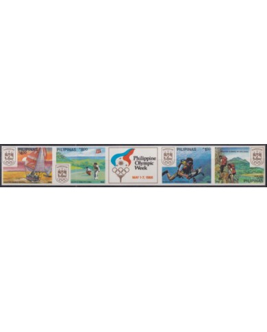 F-EX51032 PHILIPPINES 1988 MNH IMPERF OLYMPIC GAMES MOUNTAIN CLIMBINGING CYCLING GOLFING SPORT.