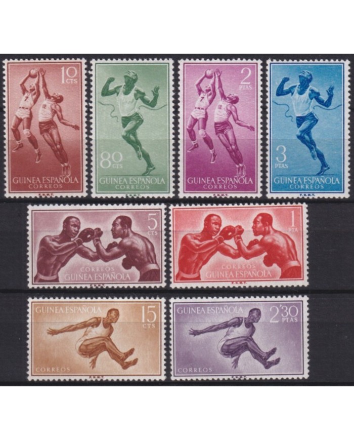 F-EX52886 GUINEA SPAIN 1958 MNH BOXING ATHLETISM BASKETBALL RUNNING