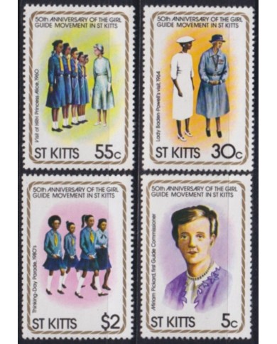 F-EX53492 ST KITTS MNH 1977 50th ANNIV GIRL GUIDE BOYS SCOUTS.