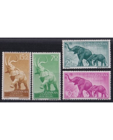 F-EX52895 GUINEA SPAIN MNH 1957 DIA DEL SELLO STAMP DAY ELEPHANT.