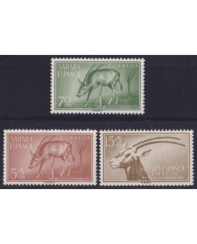 F-EX52901 SAHARA SPAIN MNH 1955 PRO COLONIAL STAMP DAY ANTELOPE.