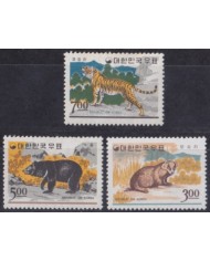 F-EX52909 KOREA MH 1966 MARINE WILDLIFE TIBETAN BEAR LEOPARD.