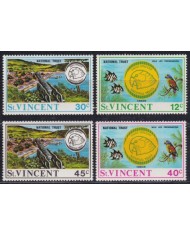 F-EX53483 ST VINCENT MNH 1971 WILDLIFE NATIONAL TRUST PARROT BIRD LANDSCAPE.