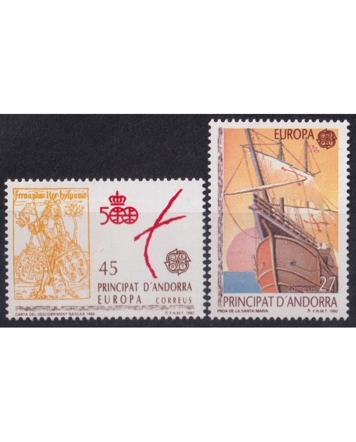 F-EX52858 ANDORRA MNH 1992 EUROPA DISCOVERY OF AMERICA SHIP.