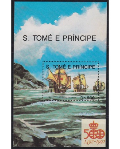 F-EX53513 SAO TOME I PRINCIPE MNH 1991 DISCOVERY OF AMERICA SHIP COLUMBUS.