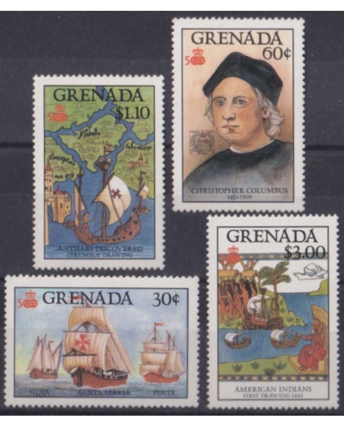 F-EX53651 GRENADA MNH 1987 DISCOVERY OF AMERICA SHIP COLUMBUS.