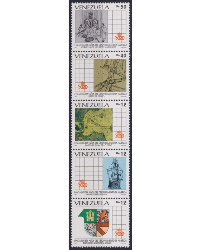 F-EX53002 VENEZUELA MNH 1991 DISCOVERY OF AMERICA SHIP COLUMBUS.
