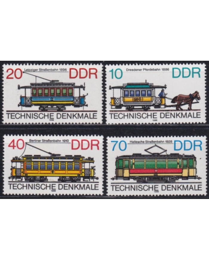 F-EX50889 GERMANY DDR MNH 1986 RAILROAD RAILWAYS.