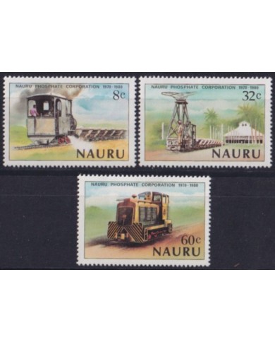 F-EX52966 NAURU MNH 1980 PHOSPHATE RAILROAD RAILWAYS.