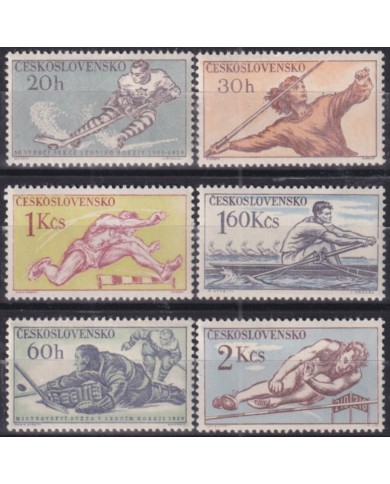 F-EX52005 CZECHOSLOVAKIA MH 1959 SPORT ATHLETISM JAVELIN HOCKEY.