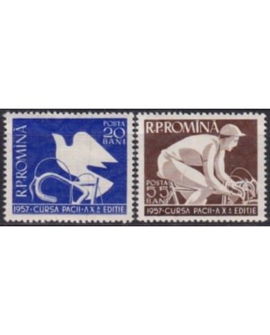 F-EX50988 RUMANIA 1957 MLH CYCLING PEACE RACE.