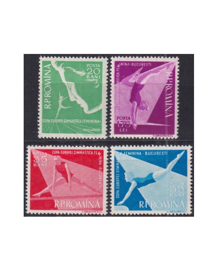 F-EX50986 RUMANIA 1957 MLH EUROPEAN GYMNASTIC CHAMPIONSHIP.