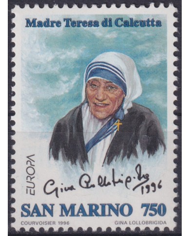 F-EX53664 SAN MARINO 1996 MNH RELIGION MOTHER THERESA EUROPA.