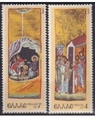 F-EX53583 GREECE MNH 1976 CHRISTMAS NAVIDAD ART PAINTING.