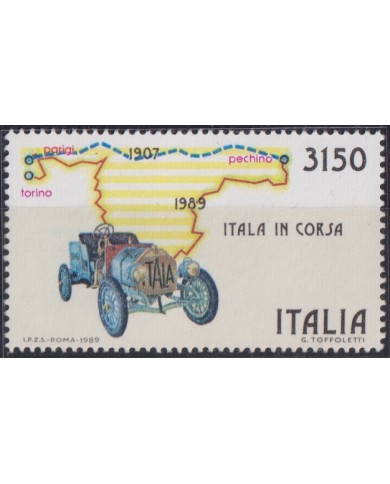 F-EX52189 ITALY MNH 1989 SPORT RACE OF CAR RAILY AUTOMOVIL.