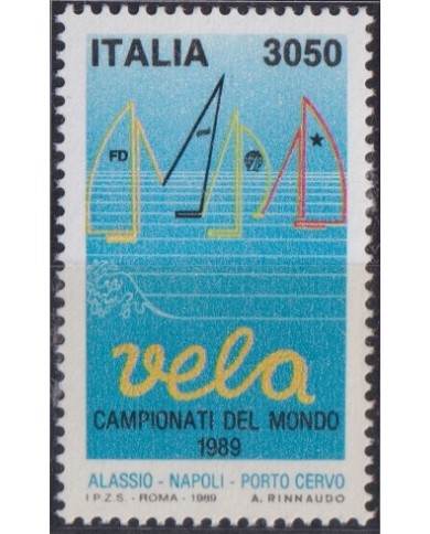 F-EX52187 ITALY MNH 1989 SPORT WORLD CHAMPIONSHIP OF SAILING.