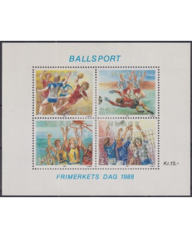 F-EX52110 NORWAY NORGE MNH 1988 SPORT SOCCER HANDBALL BASKETBALLA VOLLEYBALL