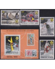 F-EX52091 NIGER MNH 1988 OLYMPIC GAMES SEOUL CANOES KAYAK.
