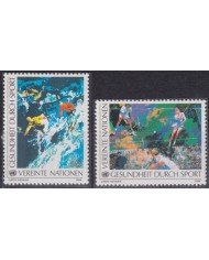 F-EX52124 UNITED NATIONS UN WIEN MNH 1988 SPORT TENNIS SKI.