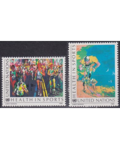 F-EX52130 UNITED NATIONS UN NEW YORK MNH 1988 SPORT RUNNING CYCLING.