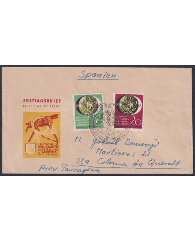 F-EX45356 GERMANY 1951 FDC NATIONAL PHILATELIC EXPO SPECIAL CANCEL.